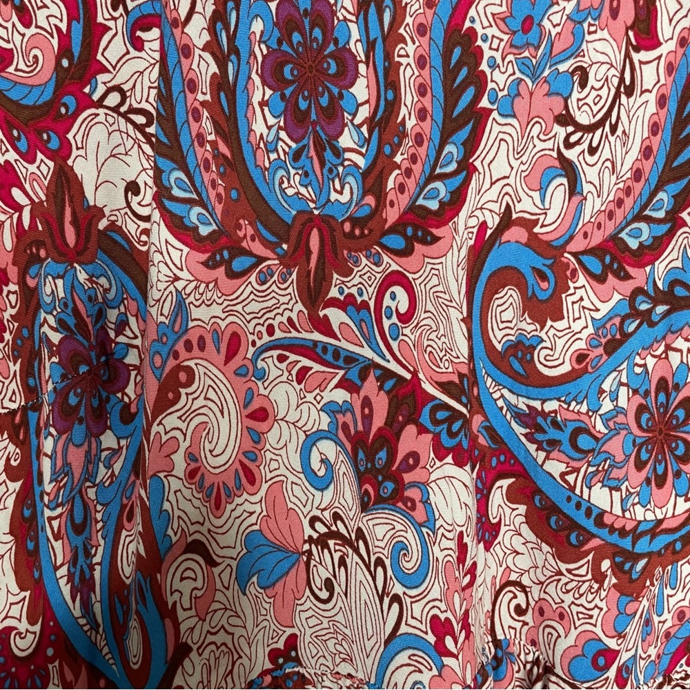 Soft Surroundings | Kara Boho Paisley Blue/Pink Tiered Maxi Dress - Picture 11 of 13